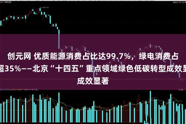 创元网 优质能源消费占比达99.7%，绿电消费占比超35%——北京“十四五”重点领域绿色低碳转型成效显著